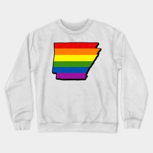 Rainbow Arkansas Outline Crewneck Sweatshirt